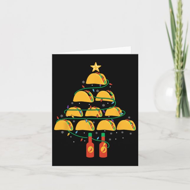 Mein Tacos Weihnachtsbaum Pajama Shirt Xmas Funny Karte (Vorderseite)