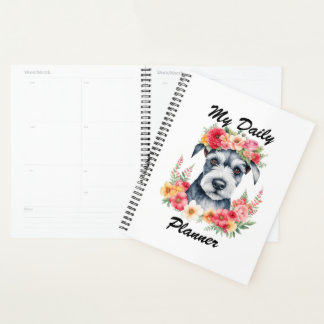 Mein Tagesplaner Mini Schnauzer Blume Pink Re YPW Planer