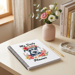 Mein Tagesplaner Mini Schnauzer Blume Pink Re YPW Planer