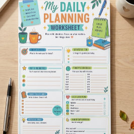 Mein tägliches Planungsarbeitsblatt ⭐ Post-it Klebezettel