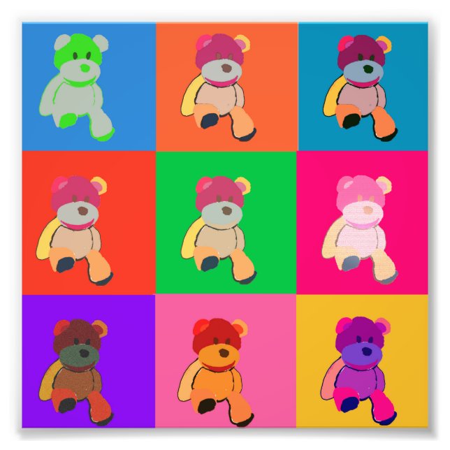 Mein Teddy Bear Pop Art Foto Print (Vorne)