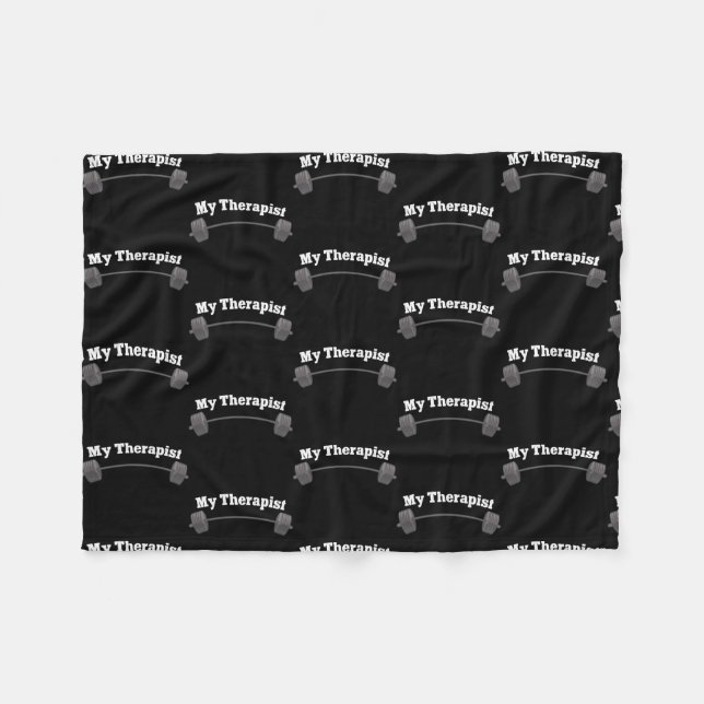 Mein Therapeut Bodybuilder Weightlift  Fleecedecke (Vorderseite (Horizontal))