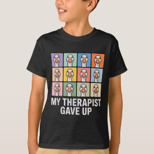 Mein Therapeut hat lustige Gans-Gitternetz-Pop-Art T-Shirt