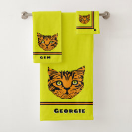 Mein Tiger Baby Gesicht Personalisiert Badhandtuch Set