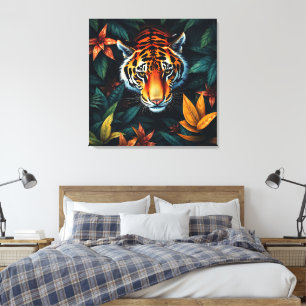„Mein Tiger“ – Farbporträt eines Tigers Leinwanddruck