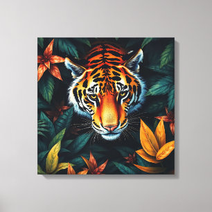 „Mein Tiger“ – Farbporträt eines Tigers Leinwanddruck
