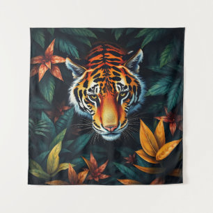 „Mein Tiger“ – Farbporträt eines Tigers Wandteppich