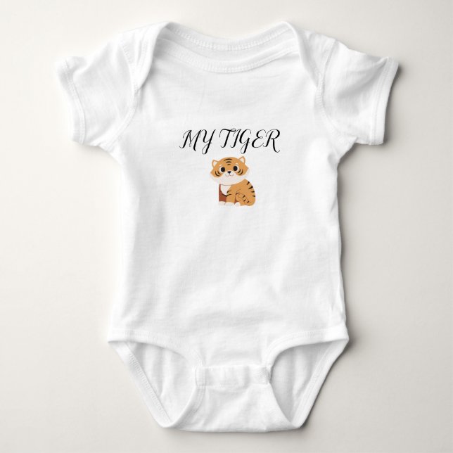 Mein Tigerdesign Baby JJodysuit Strampler (Vorderseite)