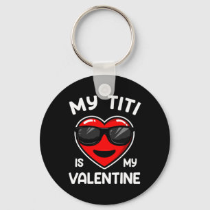 Mein Titi ist mein Valentinsherz Sungles Junge Mäd Schlüsselanhänger