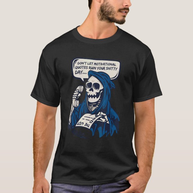 Mein To do List Cloaked Skeleton Grim Sensenmann T-Shirt (Vorderseite)