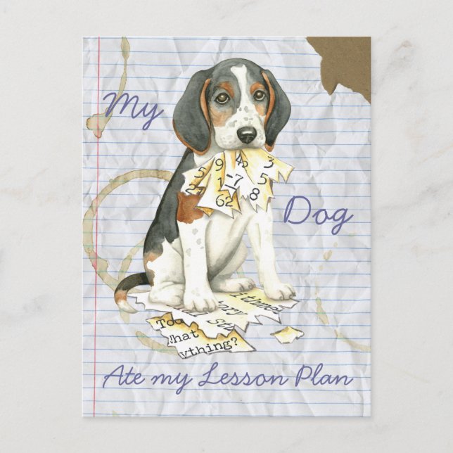 Mein Treeing Walker Coonhound Ate My Lessingplan Postkarte (Vorderseite)