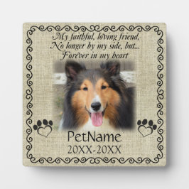 Mein treuer Freund Pet Beileid Custom Burlap Fotoplatte
