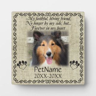Mein treuer Freund Pet Beileid Custom Burlap Fotoplatte
