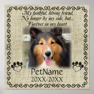 Mein treuer Freund Pet Beileid Custom Burlap Poster