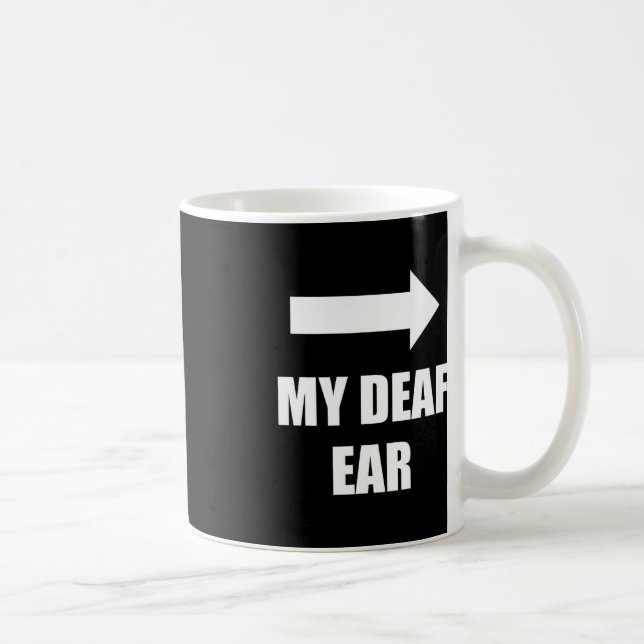 Mein trockenes Ohr ist Links Gehörbewusstsein Kaffeetasse (Rechts)