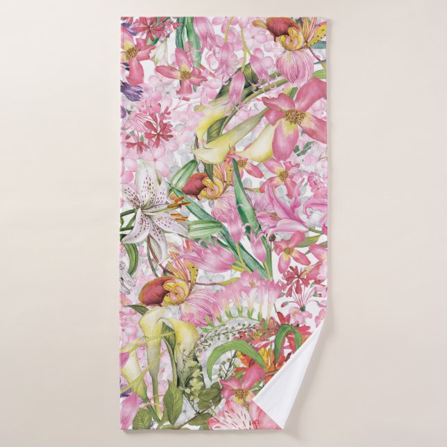 Mein tropischer, farbenfroher Garten mit exotische Badhandtuch Set (Badehandtuch)