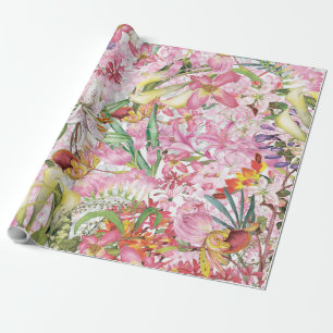 Mein tropischer, farbenfroher Garten mit exotische Geschenkpapier