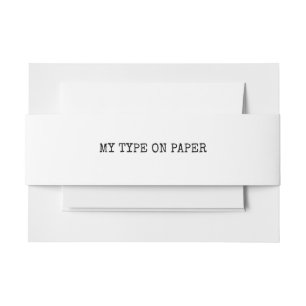 Mein Typ auf Papier-Schreibmaschinenstil-Hochzeit Einladungsbanderole