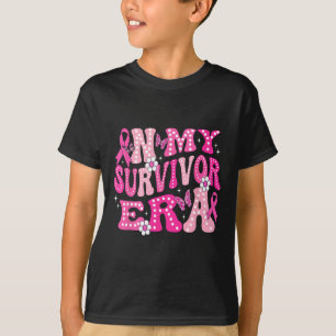 Mein Überlebender Era Pink Groovy Retro Brustkrebs T-Shirt