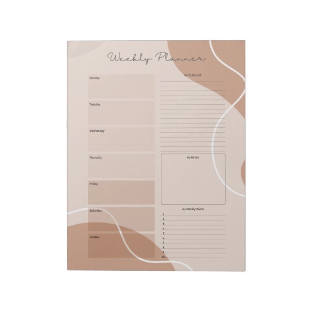 Mein unbedruckter Wochenplaner Notizblock (Rotiert)