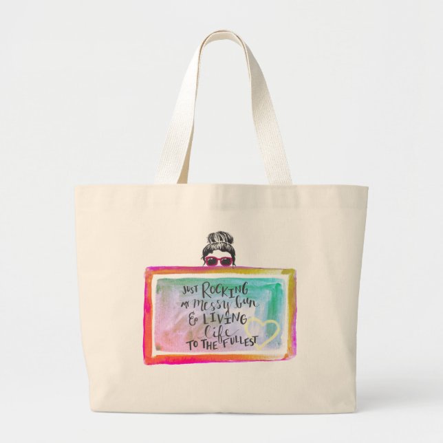 "Mein unordentliches Brötchen-schaukelnd" Tasche (Vorne)