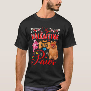 Mein Valentin hat eine Paws Niedliche Spitz Sonnen T-Shirt