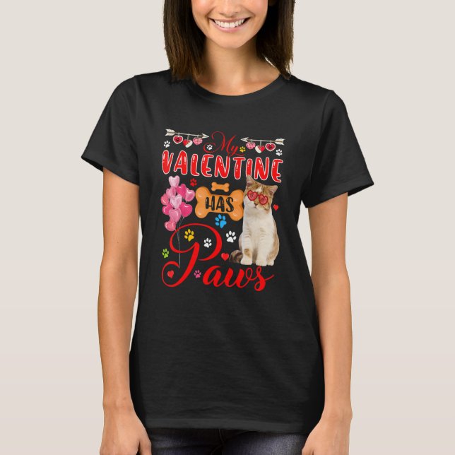 Mein Valentin hat Niedliche britische Kurzhaarkatz T-Shirt (Vorderseite)