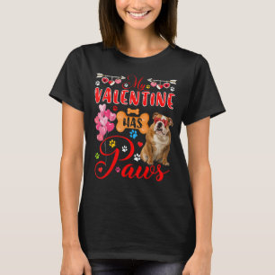 Mein Valentin hat Pfoten Niedliche Bulldogsonnenbr T-Shirt