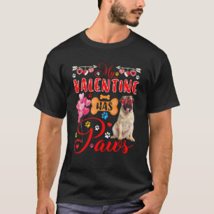 Mein Valentin hat Pfoten Niedlichen Mops Sonnenbri T-Shirt