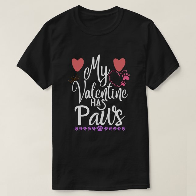 Mein Valentin hat Pfoten T-Shirt (Design vorne)