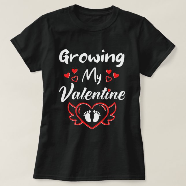 Mein Valentin wachsen - Niedliche Schwangerschafts T-Shirt (Design vorne)