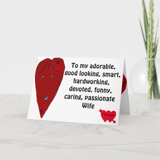 MEIN VALENTINE EHEFRAU JOKE KARTE (Vorderseite)
