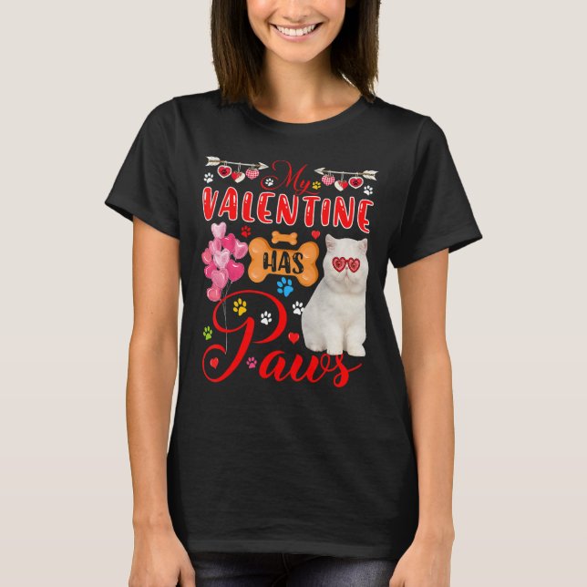Mein Valentine hat extrem kurze Katzen-Sunglas T-Shirt (Vorderseite)