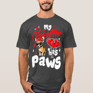 Mein Valentine hat Paws Chihuahua Hund liebt Valen T-Shirt