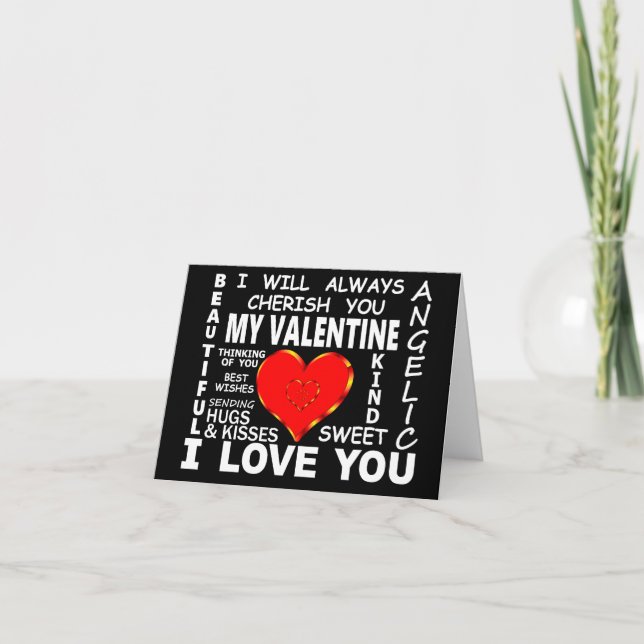 Mein Valentine I Liebe dich Karte (Vorderseite)