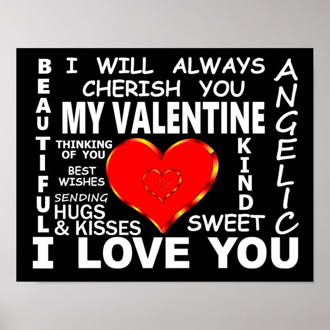 Mein Valentine I Liebe dich Poster (Vorne)