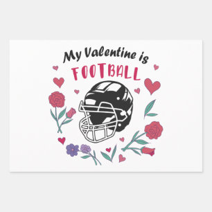 Mein Valentine ist die Football Business Card Geschenkpapier Set