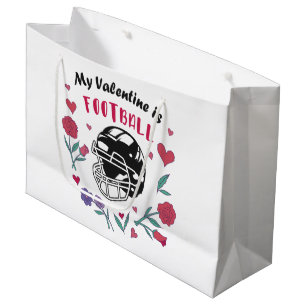 Mein Valentine ist die Football Business Card Napk Große Geschenktüte