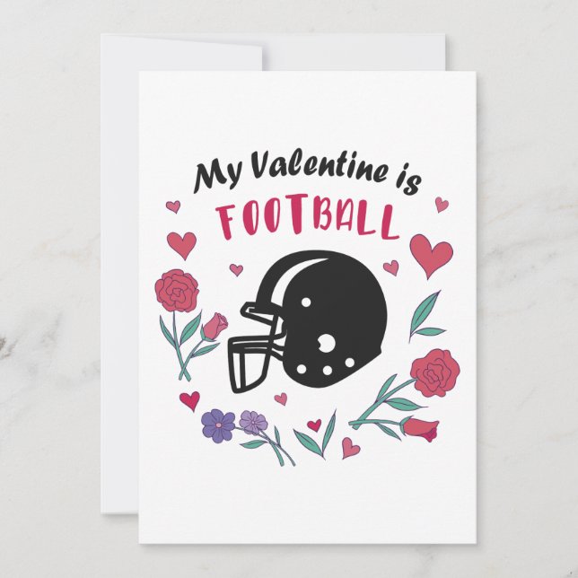 Mein Valentine ist Fußball Einladung Postkarte (Vorderseite)
