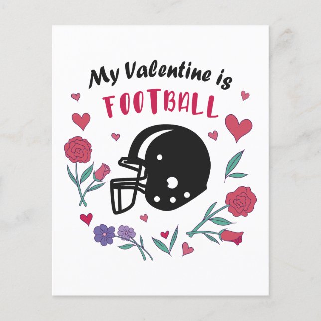 Mein Valentine ist Fußball Einladung Postkarte Flyer (Vorne)
