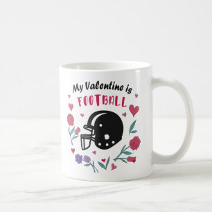 Mein Valentine ist Fußball Einladung Postkarte Kaffeetasse