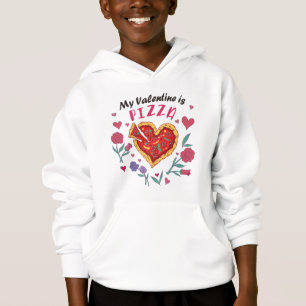 Mein Valentine ist Pizza Einladung Magnet Hoodie
