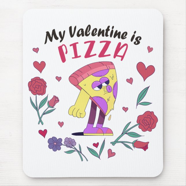 Mein Valentine ist Pizza-Einladung Mousepad (Vorne)
