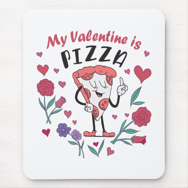Mein Valentine ist Pizza-Einladung Mousepad (Vorne)