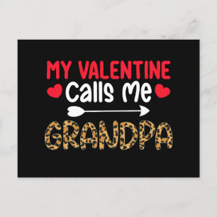 Mein Valentine nennt mich Opa Leopard Buffalo Postkarte