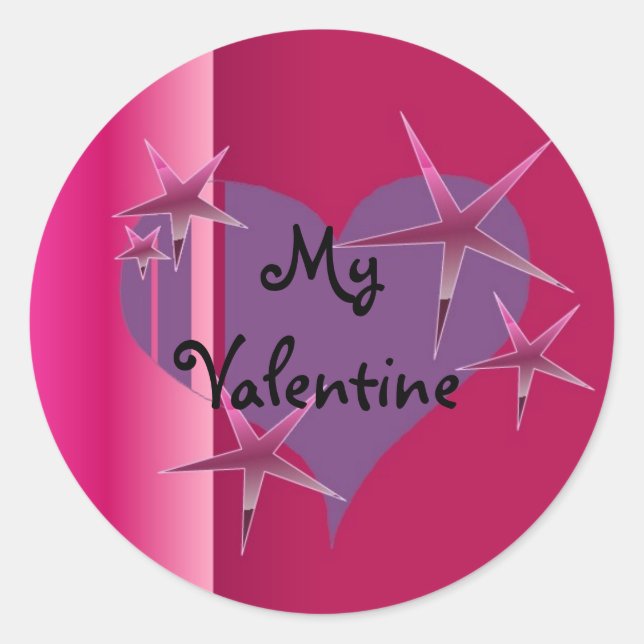 Mein Valentine Runder Aufkleber (Vorderseite)