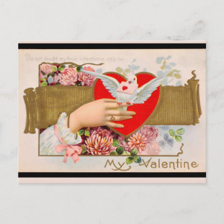 Mein Valentine Vintag Dove Letter Feiertagspostkarte