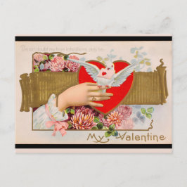 Mein Valentine Vintag Dove Letter Feiertagspostkarte
