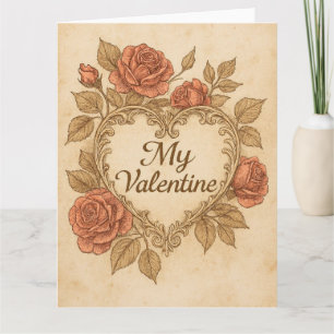 Mein Valentinsgruß im Vintage-Stil Karte