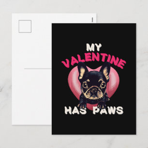 Mein Valentinstag hat Pfoten Hundeliebhaber Feiertagspostkarte